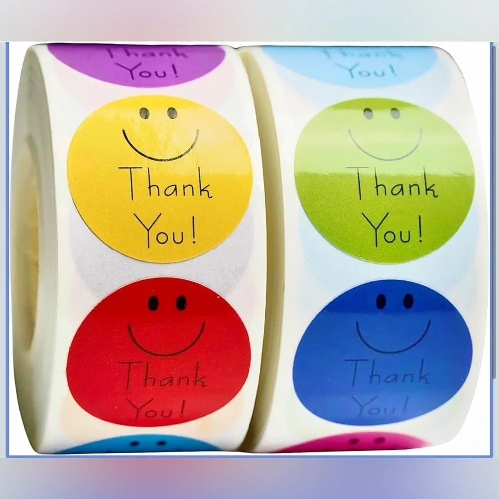 100 Count - Colorful Smiley Face Stickers, 1 inch